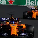 Fernando Alonso (ESP) McLaren MCL33 and Stoffel Vandoorne (BEL) McLaren MCL33 at Formula One World Championship, Rd12, Hungarian Grand Prix, Race, Hungaroring, Hungary, Sunday 29 July 2018. © Manuel Goria/Sutton Images