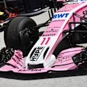 Force India VJM11 nose and front wing at Formula One World Championship, Rd12, Hungarian Grand Prix, Preparations, Hungaroring, Hungary, Thursday 26 July 2018. © Mark Sutton/Sutton Images
