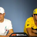 Valtteri Bottas (FIN) Mercedes-AMG F1 and Carlos Sainz jr (ESP) Renault Sport F1 Team in the Press Conference at Formula One World Championship, Rd12, Hungarian Grand Prix, Preparations, Hungaroring, Hungary, Thursday 26 July 2018. © Manuel Goria/Sutton Images