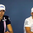 Esteban Ocon (FRA) Force India F1 and Valtteri Bottas (FIN) Mercedes-AMG F1 in the Press Conference at Formula One World Championship, Rd12, Hungarian Grand Prix, Preparations, Hungaroring, Hungary, Thursday 26 July 2018. © Manuel Goria/Sutton Images