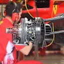 Ferrari SF-71H front brake and wheel hub detail at Formula One World Championship, Rd12, Hungarian Grand Prix, Preparations, Hungaroring, Hungary, Thursday 26 July 2018. © Mark Sutton/Sutton Images