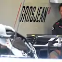 Romain Grosjean (FRA) Haas F1 in the garage at Formula One World Championship, Rd12, Hungarian Grand Prix, Preparations, Hungaroring, Hungary, Thursday 26 July 2018. © Mark Sutton/Sutton Images