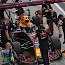 Max Verstappen, Red Bull Racing RB14 in his pit box at Formula One World Championship, Rd14, Italian Grand Prix, Qualifying, Monza, Italy, Saturday 1 September 2018. © Jerry Andre/Sutton Images
