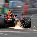 Daniel Ricciardo, Red Bull Racing RB14 sparks at Formula One World Championship, Rd14, Italian Grand Prix, Qualifying, Monza, Italy, Saturday 1 September 2018. © Jerry Andre/Sutton Images