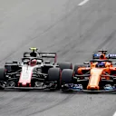 Kevin Magnussen, Haas F1 Team VF-18 and Fernando Alonso, McLaren MCL33 battle in Q2 at Formula One World Championship, Rd14, Italian Grand Prix, Qualifying, Monza, Italy, Saturday 1 September 2018. © Sam Bloxham/LAT/Sutton Images