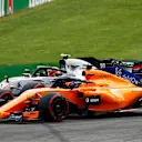 Kevin Magnussen, Haas F1 Team VF-18 and Fernando Alonso, McLaren MCL33 battle in Q2 at Formula One World Championship, Rd14, Italian Grand Prix, Qualifying, Monza, Italy, Saturday 1 September 2018. © Sam Bloxham/LAT/Sutton Images