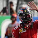 Pole sitter Kimi Raikkonen, Ferrari celebrates in parc ferme at Formula One World Championship, Rd14, Italian Grand Prix, Qualifying, Monza, Italy, Saturday 1 September 2018. © Jerry Andre/Sutton Images
