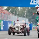 Lewis Hamilton, Mercedes AMG F1 and Valtteri Bottas, Mercedes AMG F1 W09 on drivers parade at Formula One World Championship, Rd14, Italian Grand Prix, Race, Monza, Italy, Sunday 2 September 2018. © Manuel Goria/Sutton Images