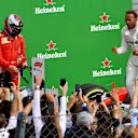Lewis Hamilton, Mercedes AMG F1 celebrates in parc ferme at Formula One World Championship, Rd14, Italian Grand Prix, Race, Monza, Italy, Sunday 2 September 2018. © Jerry Andre/Sutton Images