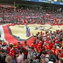 Ferrari fans with giant ferrari flag at Formula One World Championship, Rd14, Italian Grand Prix, Race, Monza, Italy, Sunday 2 September 2018. © Manuel Goria/Sutton Images