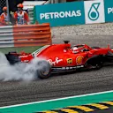 Sebastian Vettel, Ferrari SF71H spins with damage on lap one at Formula One World Championship, Rd14, Italian Grand Prix, Race, Monza, Italy, Sunday 2 September 2018. © Manuel Goria/Sutton Images