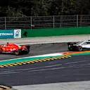 Sebastian Vettel, Ferrari SF71H spins after contact with Lewis Hamilton, Mercedes AMG F1 W09 on lap one at Formula One World Championship, Rd14, Italian Grand Prix, Race, Monza, Italy, Sunday 2 September 2018. © Manuel Goria/Sutton Images
