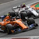 Stoffel Vandoorne, McLaren MCL33 and Charles Leclerc, Alfa Romeo Sauber C37 battle at Formula One World Championship, Rd14, Italian Grand Prix, Race, Monza, Italy, Sunday 2 September 2018. © Jerry Andre/Sutton Images