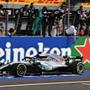 Race winner Lewis Hamilton, Mercedes AMG F1 W09 crosses the line at Formula One World Championship, Rd14, Italian Grand Prix, Race, Monza, Italy, Sunday 2 September 2018. © Mark Sutton/Sutton Images