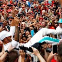 Race winner Lewis Hamilton, Mercedes AMG F1 celebrates with the fans at Formula One World Championship, Rd14, Italian Grand Prix, Race, Monza, Italy, Sunday 2 September 2018. © Manuel Goria/Sutton Images