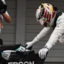 Lewis Hamilton, Mercedes-AMG F1 W09 EQ Power+ in parc ferme at Formula One World Championship, Rd17, Japanese Grand Prix, Qualifying, Suzuka, Japan, Saturday 6 October 2018.