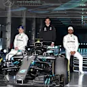 Valtteri Bottas (FIN) Mercedes-AMG F1, Toto Wolff (AUT) Mercedes AMG F1 Director of Motorsport and Lewis Hamilton (GBR) Mercedes-AMG F1 at Mercedes-AMG F1 W09 EQ Power+ Launch and First Run, Silverstone, England, 22 February 2018. © Simon Galloway/Sutton Images