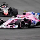 Esteban Ocon, Racing Point Force India VJM11 and Romain Grosjean, Haas F1 Team VF-18 at Formula One World Championship, Rd19, Mexican Grand Prix, Qualifying, Circuit Hermanos Rodriguez, Mexico City, Mexico, Saturday 27 October 2018.