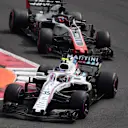 Sergey Sirotkin, Williams FW41 and Romain Grosjean, Haas F1 Team VF-18 at Formula One World Championship, Rd19, Mexican Grand Prix, Race, Circuit Hermanos Rodriguez, Mexico City, Mexico, Sunday 28 October 2018.