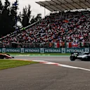 Valtteri Bottas, Mercedes-AMG F1 W09 EQ Power+ leads Kimi Raikkonen, Ferrari SF71H at Formula One World Championship, Rd19, Mexican Grand Prix, Race, Circuit Hermanos Rodriguez, Mexico City, Mexico, Sunday 28 October 2018.