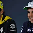 Carlos Sainz Jr, Renault Sport F1 Team and Sergio Perez, Racing Point Force India F1 Team in Press Conference at Formula One World Championship, Rd19, Mexican Grand Prix, Preparations, Circuit Hermanos Rodriguez, Mexico City, Mexico, Thursday 25 October 2018.