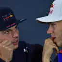 Max Verstappen, Red Bull Racing and Pierre Gasly, Scuderia Toro Rosso in Press Conference at Formula One World Championship, Rd19, Mexican Grand Prix, Preparations, Circuit Hermanos Rodriguez, Mexico City, Mexico, Thursday 25 October 2018.