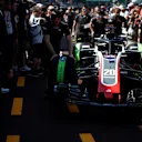 Haas VF-18 pushed by Haas F1 mechanics in pit lane at Formula One World Championship, Rd6, Monaco Grand Prix Friday, Monte-Carlo, Monaco, 25 May 2018. © Manuel Goria/Sutton Images