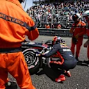 Max Verstappen (NED) Red Bull Racing RB14 crashed in FP3 at Formula One World Championship, Rd6, Monaco Grand Prix, Qualifying, Monte-Carlo, Monaco, Saturday 26 May 2018. © Jerry Andre/Sutton Images