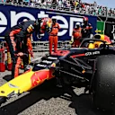 Max Verstappen (NED) Red Bull Racing RB14 looks at his crashed car in FP3 at Formula One World Championship, Rd6, Monaco Grand Prix, Qualifying, Monte-Carlo, Monaco, Saturday 26 May 2018. © Jerry Andre/Sutton Images