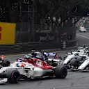 Charles Leclerc (MON) Alfa Romeo Sauber C37 at the start of the race at Formula One World Championship, Rd6, Monaco Grand Prix, Race, Monte-Carlo, Monaco, Sunday 27 May 2018. © Mark Sutton/Sutton Images