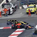 Carlos Sainz (ESP) Renault Sport F1 Team RS18 and Max Verstappen (NED) Red Bull Racing RB14 battle at Formula One World Championship, Rd6, Monaco Grand Prix, Race, Monte-Carlo, Monaco, Sunday 27 May 2018. © Jerry Andre/Sutton Images