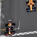 Race winner Daniel Ricciardo (AUS) Red Bull Racing RB14 takes the chequered flag at Formula One World Championship, Rd6, Monaco Grand Prix, Race, Monte-Carlo, Monaco, Sunday 27 May 2018. © Jerry Andre/Sutton Images