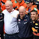 Race winner Daniel Ricciardo (AUS) Red Bull Racing celebrates in parc ferme with Christian Horner (GBR) Red Bull Racing Team Principal, Dr Helmut Marko (AUT) Red Bull Motorsport Consultant and Adrian Newey (GBR) Red Bull Racing at Formula One World Championship, Rd6, Monaco Grand Prix, Race, Monte-Carlo, Monaco, Sunday 27 May 2018. © Mark Sutton/Sutton Images