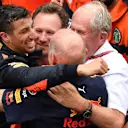 Race winner Daniel Ricciardo (AUS) Red Bull Racing celebrates with Christian Horner (GBR) Red Bull Racing Team Principal, Adrian Newey (GBR) Red Bull Racing and Dr Helmut Marko (AUT) Red Bull Motorsport Consultant in parc ferme at Formula One World Championship, Rd6, Monaco Grand Prix, Race, Monte-Carlo, Monaco, Sunday 27 May 2018. © Mark Sutton/Sutton Images