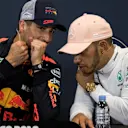 Daniel Ricciardo (AUS) Red Bull Racing and Lewis Hamilton (GBR) Mercedes-AMG F1 in the Press Conference at Formula One World Championship, Rd6, Monaco Grand Prix, Race, Monte-Carlo, Monaco, Sunday 27 May 2018. © Manuel Goria/Sutton Images