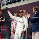 Lewis Hamilton (GBR) Mercedes-AMG F1 celebrates on the podium at Formula One World Championship, Rd6, Monaco Grand Prix, Race, Monte-Carlo, Monaco, Sunday 27 May 2018. © Manuel Goria/Sutton Images