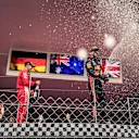 Sebastian Vettel (GER) Ferrari, Daniel Ricciardo (AUS) Red Bull Racing and Lewis Hamilton (GBR) Mercedes-AMG F1 celebrate on the podium with the champagne at Formula One World Championship, Rd6, Monaco Grand Prix, Race, Monte-Carlo, Monaco, Sunday 27 May
