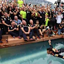 Race winner Daniel Ricciardo (AUS) Red Bull Racing celebrates in the Red Bull Energy Station swimming pool at Formula One World Championship, Rd6, Monaco Grand Prix, Race, Monte-Carlo, Monaco, Sunday 27 May 2018. © Mark Sutton/Sutton Images