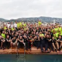Daniel Ricciardo (AUS) Red Bull Racing and the team celebrate at the Red Bull Energy Station swimming pool at Formula One World Championship, Rd6, Monaco Grand Prix, Race, Monte-Carlo, Monaco, Sunday 27 May 2018. © Mark Sutton/Sutton Images
