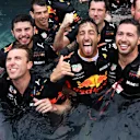Race winner Daniel Ricciardo (AUS) Red Bull Racing celebrates with the team in the Red Bull Energy Station swimming pool at Formula One World Championship, Rd6, Monaco Grand Prix, Race, Monte-Carlo, Monaco, Sunday 27 May 2018. © Mark Sutton/Sutton Images