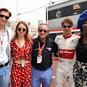 Charles Leclerc (MON) Alfa Romeo Sauber F1 Team with Jacky Ickx (BEL) and wife Khadja Nin at Formula One World Championship, Rd6, Monaco Grand Prix, Practice, Monte-Carlo, Monaco, Thursday 24 May 2018. © Mark Sutton/Sutton Images