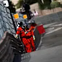 Marshals wave the red flag for drain repair in FP2 at Formula One World Championship, Rd6, Monaco Grand Prix, Practice, Monte-Carlo, Monaco, Thursday 24 May 2018. © Manuel Goria/Sutton Images