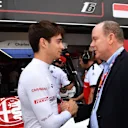 Charles Leclerc (MON) Alfa Romeo Sauber F1 Team and HSH Prince Albert of Monaco (MON) at Formula One World Championship, Rd6, Monaco Grand Prix, Practice, Monte-Carlo, Monaco, Thursday 24 May 2018. © Mark Sutton/Sutton Images