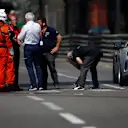 Charlie Whiting (GBR) FIA Delegate oversees drain repairs during FP2 at Formula One World Championship, Rd6, Monaco Grand Prix, Practice, Monte-Carlo, Monaco, Thursday 24 May 2018. © Manuel Goria/Sutton Images