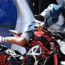 Lewis Hamilton (GBR) Mercedes AMG F1 arrives at the track on his MV Agusta motorbike at Formula One World Championship, Rd6, Monaco Grand Prix, Preparations, Monte-Carlo, Monaco, Wednesday 23 May 2018. © Mark Sutton/Sutton Images