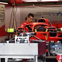 Ferrari SF-71H in the garage at Formula One World Championship, Rd6, Monaco Grand Prix, Preparations, Monte-Carlo, Monaco, Wednesday 23 May 2018. © Mark Sutton/Sutton Images