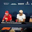 Charles Leclerc (MON) Alfa Romeo Sauber F1 Team, Sebastian Vettel (GER) Ferrari, Lewis Hamilton (GBR) Mercedes-AMG F1 and Romain Grosjean (FRA) Haas F1 in the Press Conference at Formula One World Championship, Rd6, Monaco Grand Prix, Preparations, Monte-Carlo, Monaco, Wednesday 23 May 2018. © Manuel Goria/Sutton Images