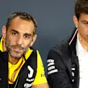 Cyril Abiteboul, Renault Sport F1 Managing Director and Toto Wolff, Mercedes AMG F1 Director of Motorsport in the Press Conference at Formula One World Championship, Rd16, Russian Grand Prix, Practice, Sochi Autodrom, Sochi, Krasnodar Krai, Russia, Friday 28 September 2018.
