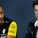 Cyril Abiteboul, Renault Sport F1 Managing Director and Toto Wolff, Mercedes AMG F1 Director of Motorsport in the Press Conference at Formula One World Championship, Rd16, Russian Grand Prix, Practice, Sochi Autodrom, Sochi, Krasnodar Krai, Russia, Friday 28 September 2018.