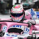 Sergio Perez, Racing Point Force India F1 Team in parc ferme at Formula One World Championship, Rd16, Russian Grand Prix, Race, Sochi Autodrom, Sochi, Krasnodar Krai, Russia, Sunday 30 September 2018.